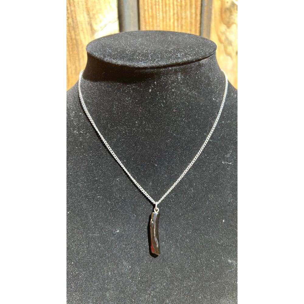Black Coral Hawaii Pendant Necklace with History Paper Handcrafted  Vintage